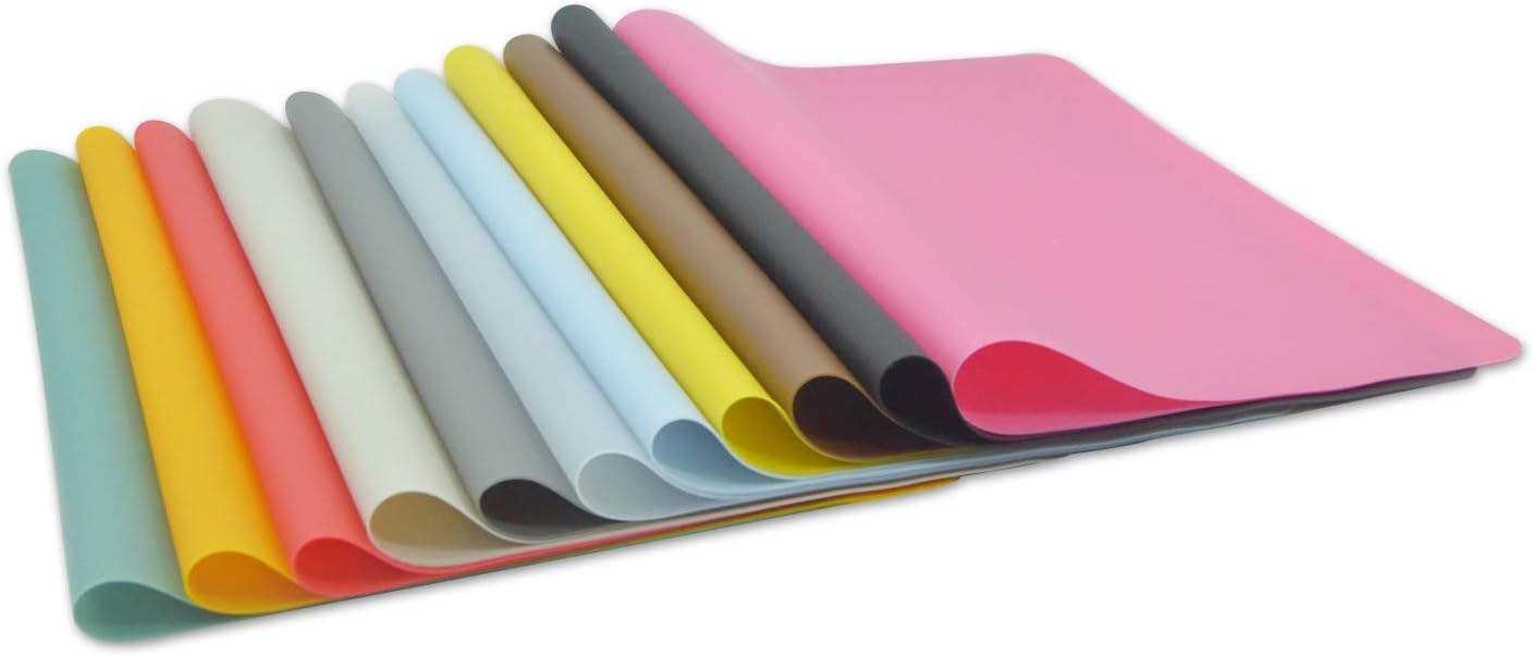 Silicone Placemats, Food-Grade Non-Slip Waterproof, Dining, Stain Resistant, Countertop Protector, Kitchen Counter Mat, Heat Resistant, Baking mat Dishwasher Safe (15.7x11.8Inch-4pack, Coffee)