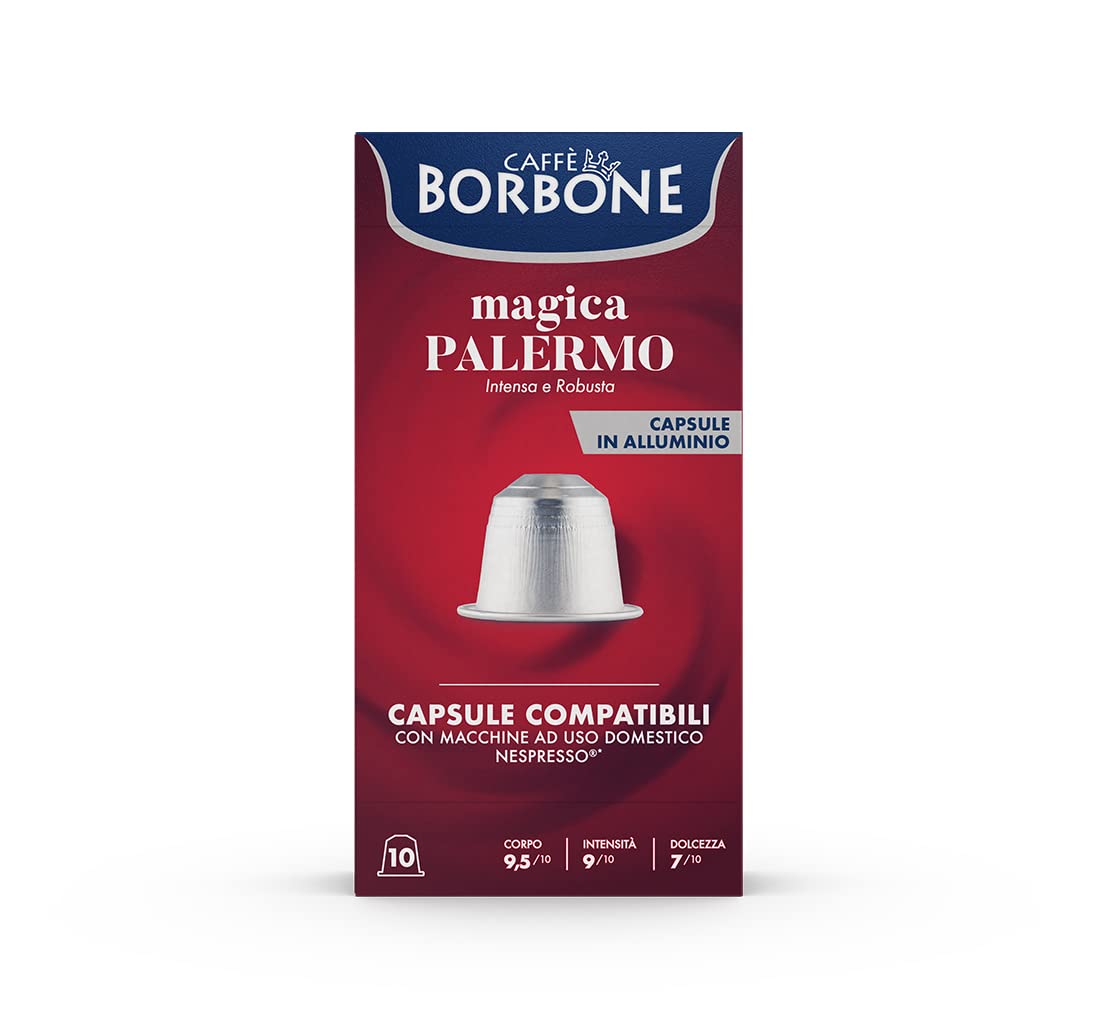 Caffe Borbone Aluminum Coffee Pods Compatible with Nespresso Original Machines, Magica Palermo, Medium Roast, Intense and Full-Bodied, Genuine Italian Coffee - NOT compatible with Vertuo - 100 Count