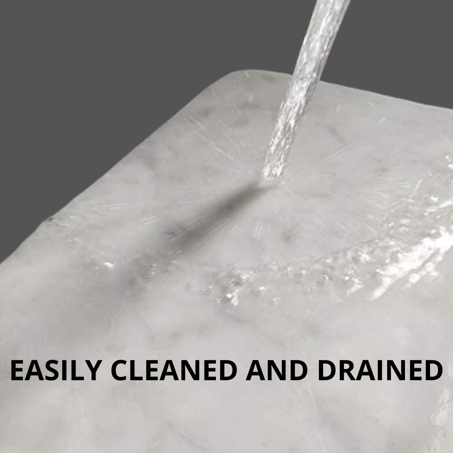 KC KULLICRAFT 8×12 White Marble Cheese & Charcuterie Serving Board – Natural Marble Cutting Board & Pastry Slab with Non‑Slip Feet – Premium Stone Kitchen Tray Gift.