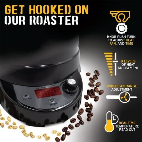 Fresh Roast Coffee Roaster Bundle SR540, Glass Extension Tube, Coffee Bean Cooler, (2 Lbs) 2 Sample Packs of Green Beans, (2- pack) Sample trays
