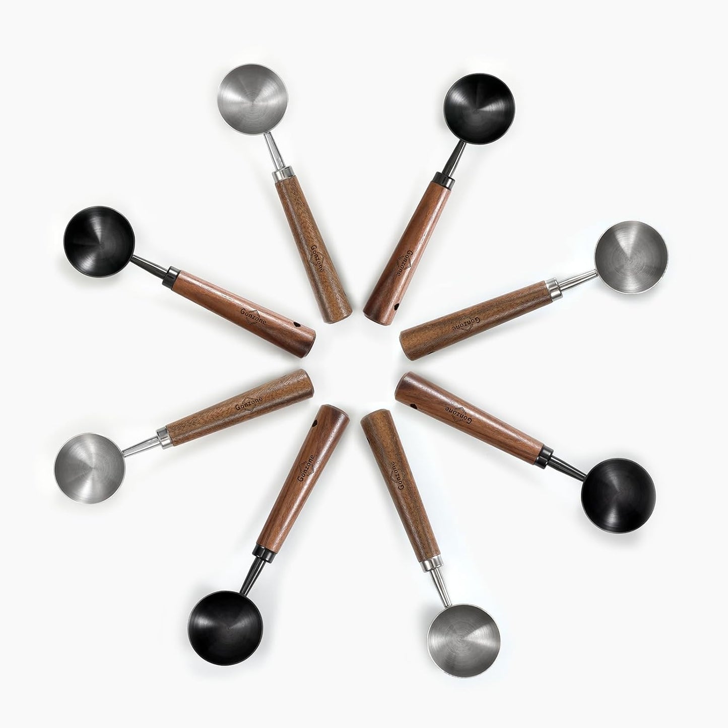 Vintage Coffee Measuring Spoon - 304 Stainless Steel,Coffee Scoop, 10g Capacity, Walnut Handle - Perfect for Coffee, Tea, and More (Gunmetal)