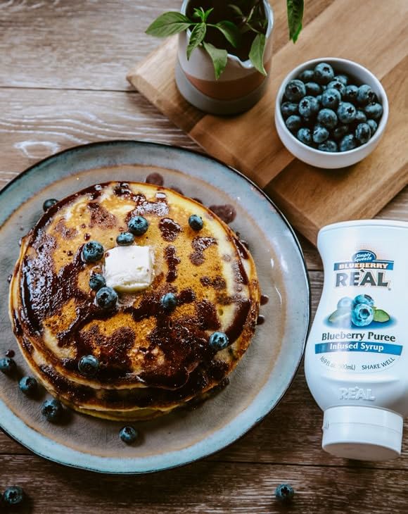 Reàl Fruit Infused Flavoring Syrup Variety - Strawberry, Raspberry, Peach, Blueberry, Black Cherry, Crisp Apple (Pack of 6, 16.9 FL OZ Bottles)