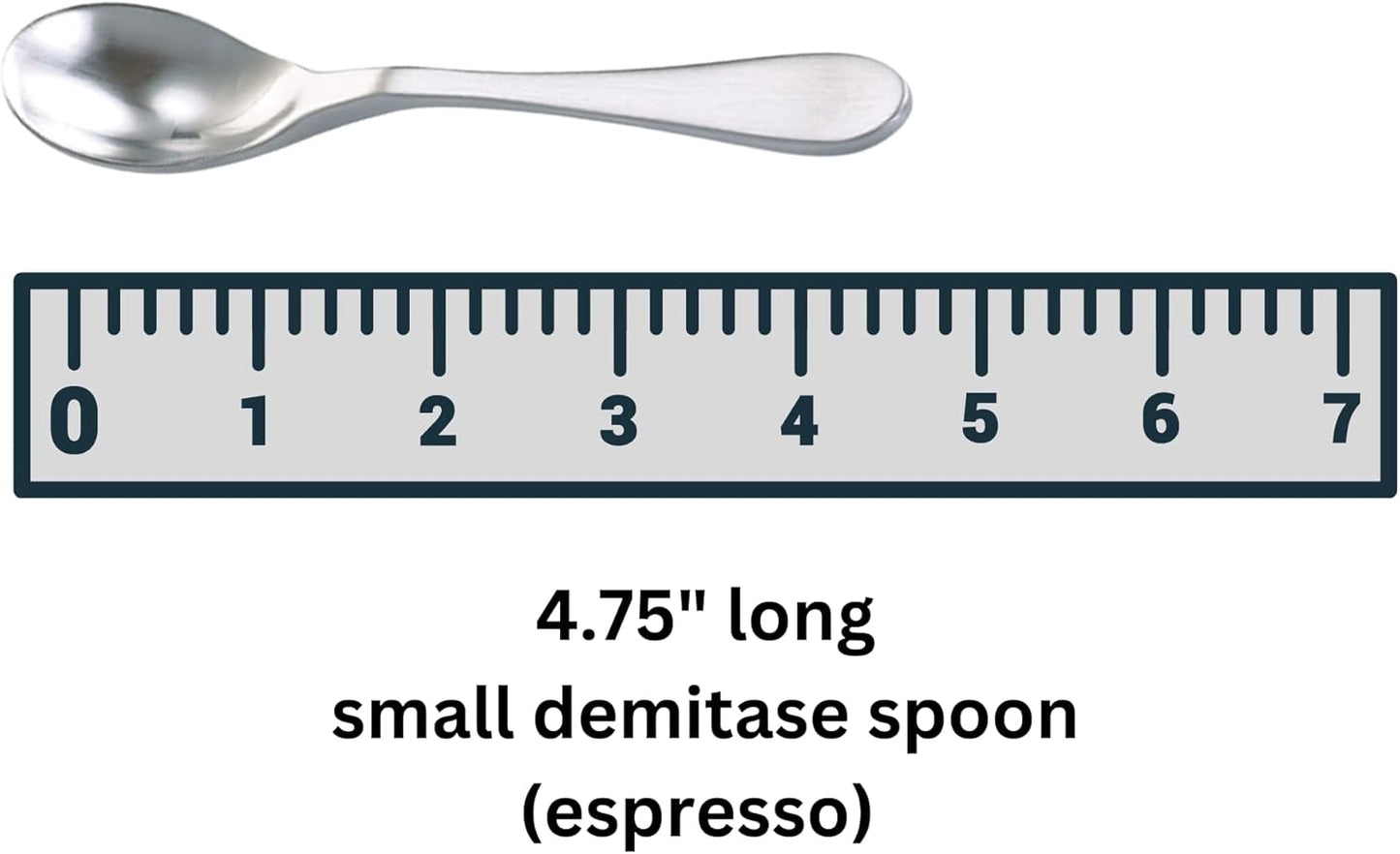 Knork Stainless Steel Demitasse Spoon (Set of 6), Shiny Gloss Silver, Tiny Coffee-Appetizer Specialty Spoons