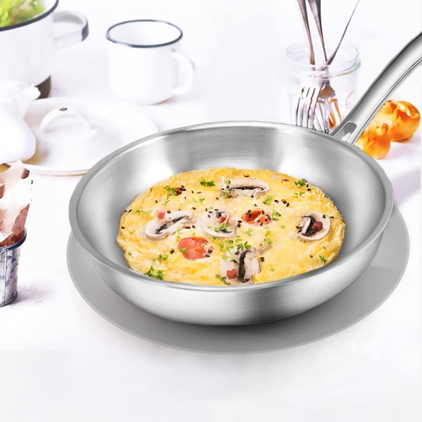 Pack 2,KooMall 12 10 8 Inch Multi-use Microwave Mat, Trivet, Pot Holders, Drying, Baking, Place Mat, Utensils Rest, Silicone Cover Pad for Hot Pot Pan,Plates Dishes Kitchen Counter,Heat Resistant,Gray