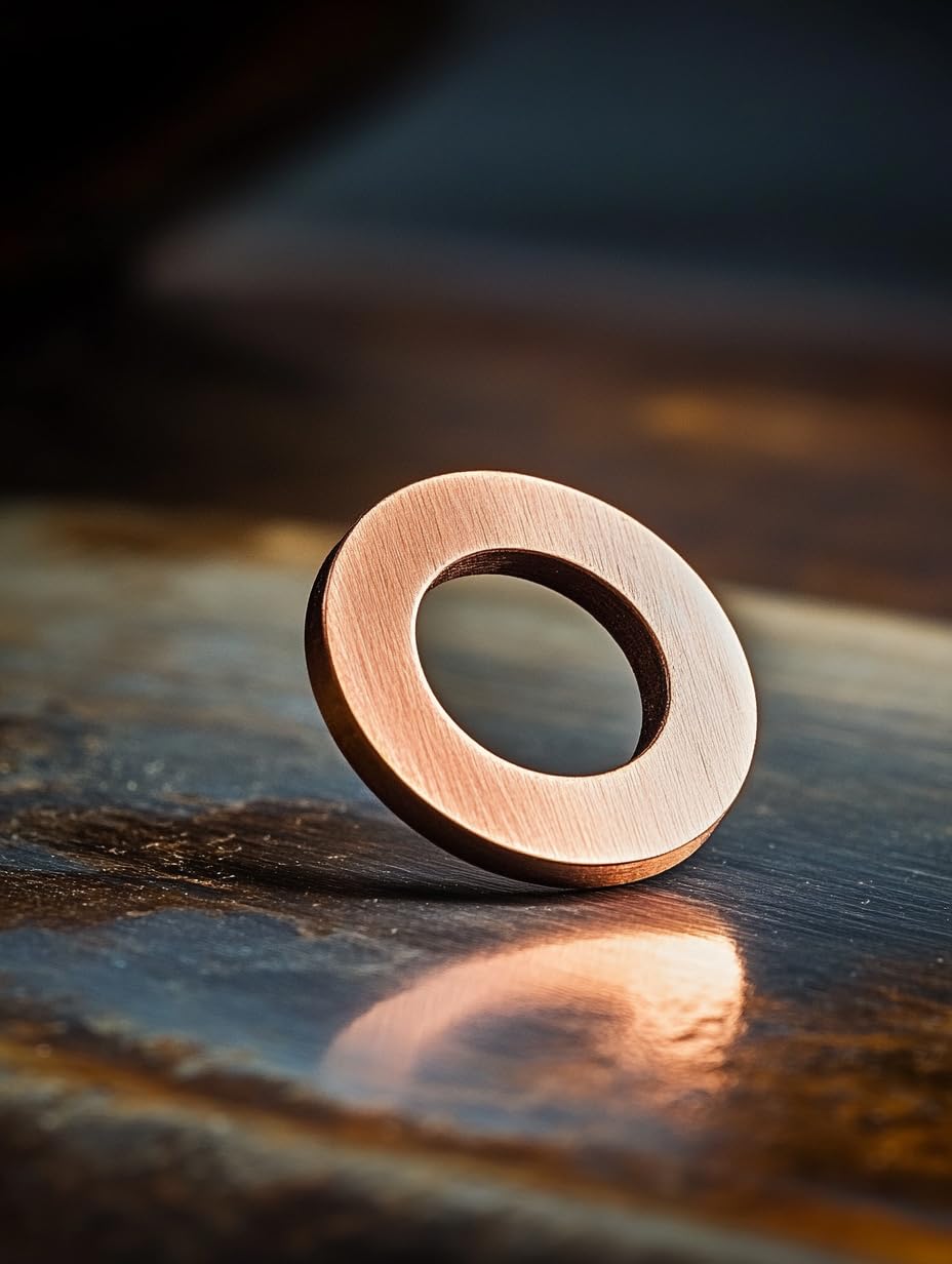 M34 Copper Flat Washer Crush Washer Sealing Ring, 34mm ID, 41mm OD, 1.5mm Thickness, 10 Pieces