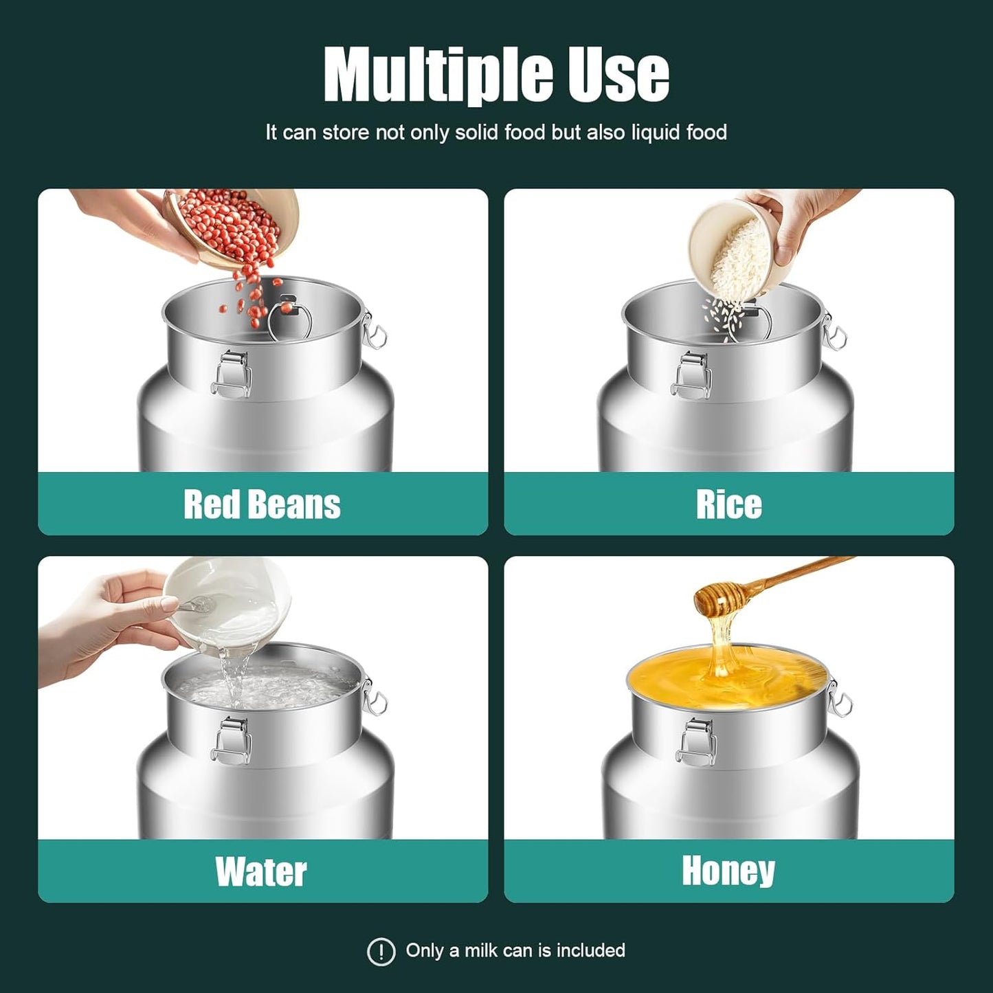 304 Stainless Steel Milk Bucket with Faucet,Milk Buckets with Lid Can Large Liquid Container Storage,Sealing Lid and Carry Handle, Airtight Design(35L/9.24 Gal,w/Faucet)