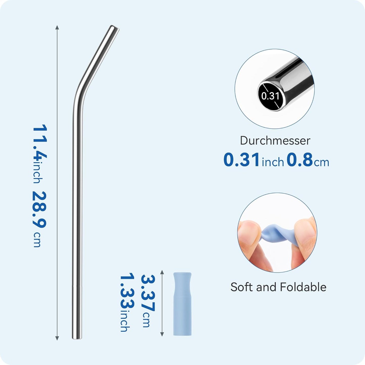 Reusable Stainless Steel Straws with Silicone Tip for Stanley 30oz, Metal Drinking Straws for 30oz Tumbler,3 Bent Tubes & 6 Tips& 1 Cleanr Brush (Rose Quartz)