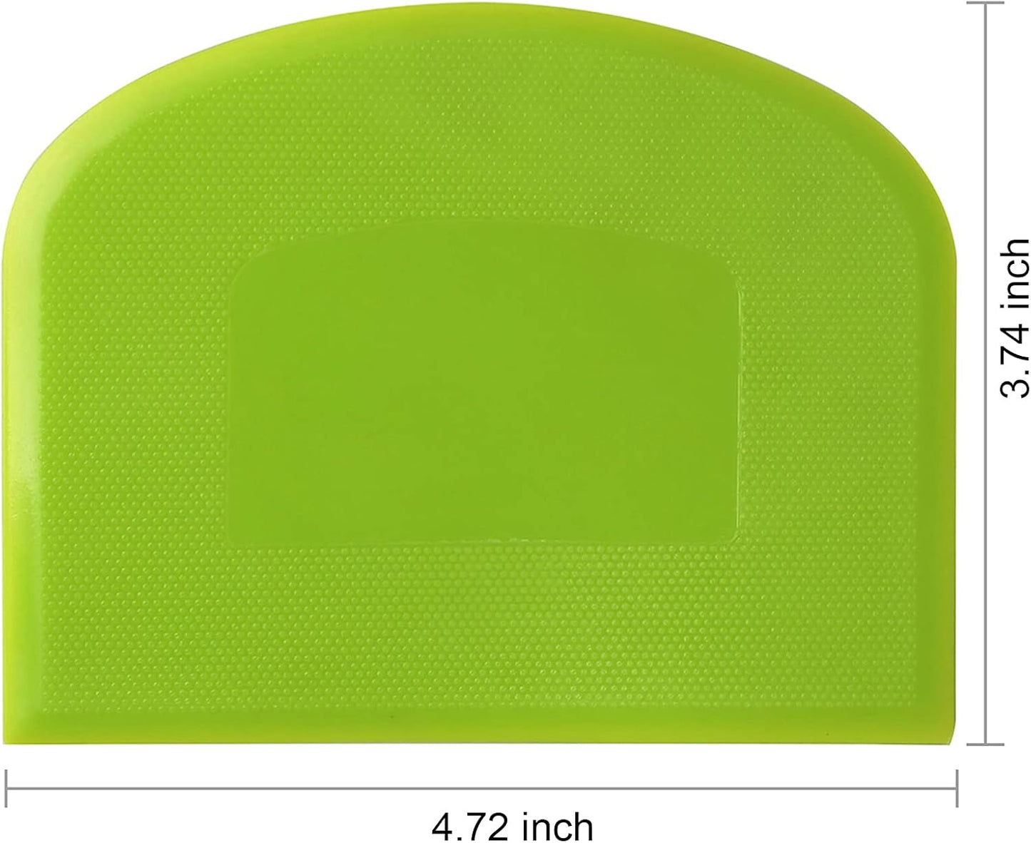 Bench Scraper Food Vegetable Chopper,Stainless Steel Pizza Dough Scraper-Flexible Plastic Bowl/Cake Scraper 5-Piece Set,Bread/Pastry/Pizza/Flour/Cheese Cutter (White)