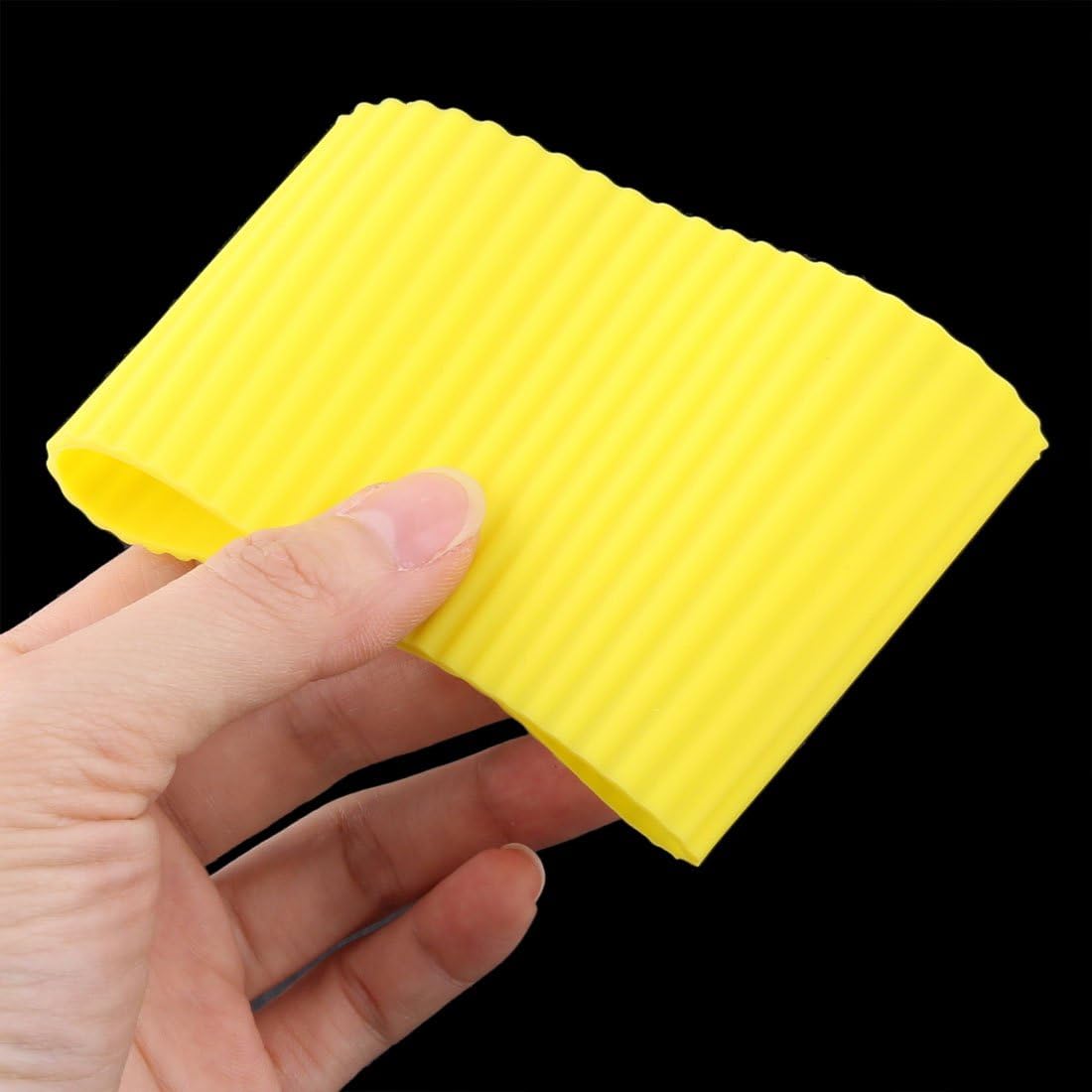 uxcell Silicone Nonslip Glass Bottle Mug Cup Sleeve Protector Cover Yellow
