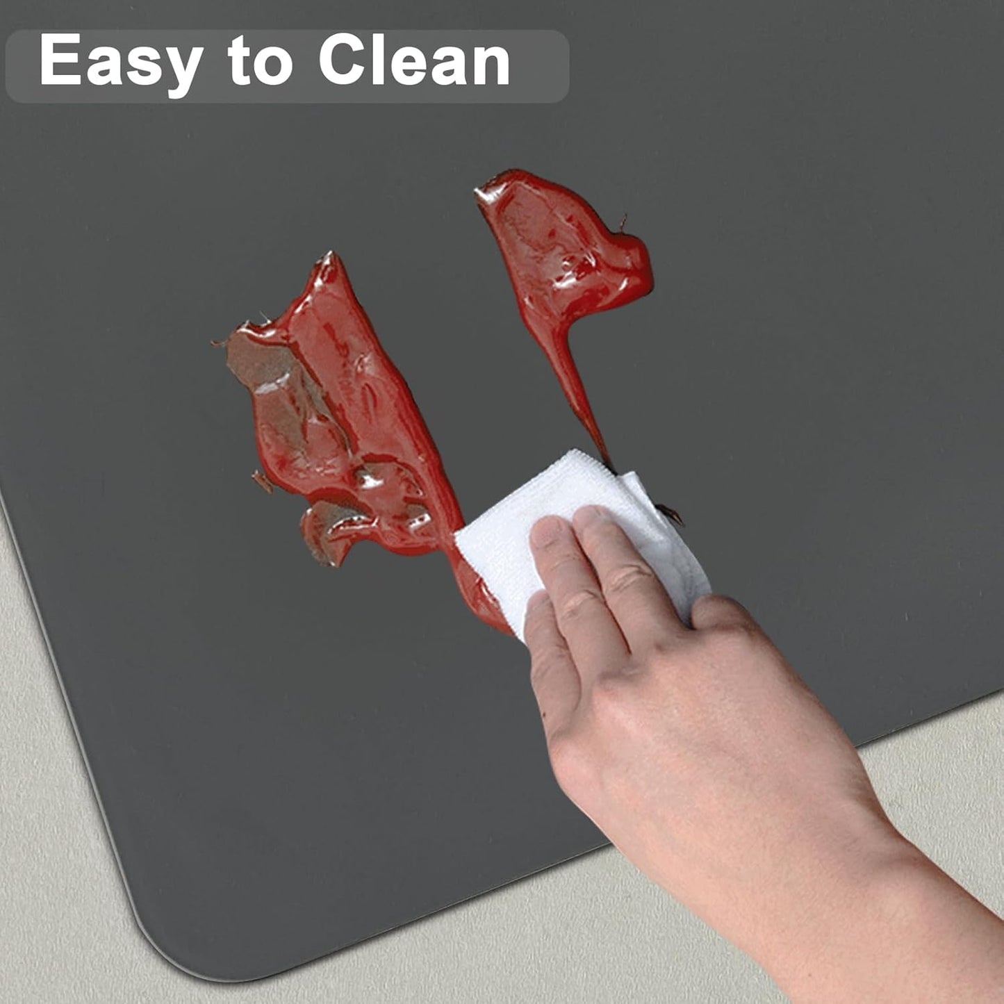 24"x32"(60cmx80cm) Silicone Mat for Kitchen Counter, Heat Resistant Non-Slip Countertop Protector, Waterproof Silicone Craft Mat for Kitchen Island, Semitransparent