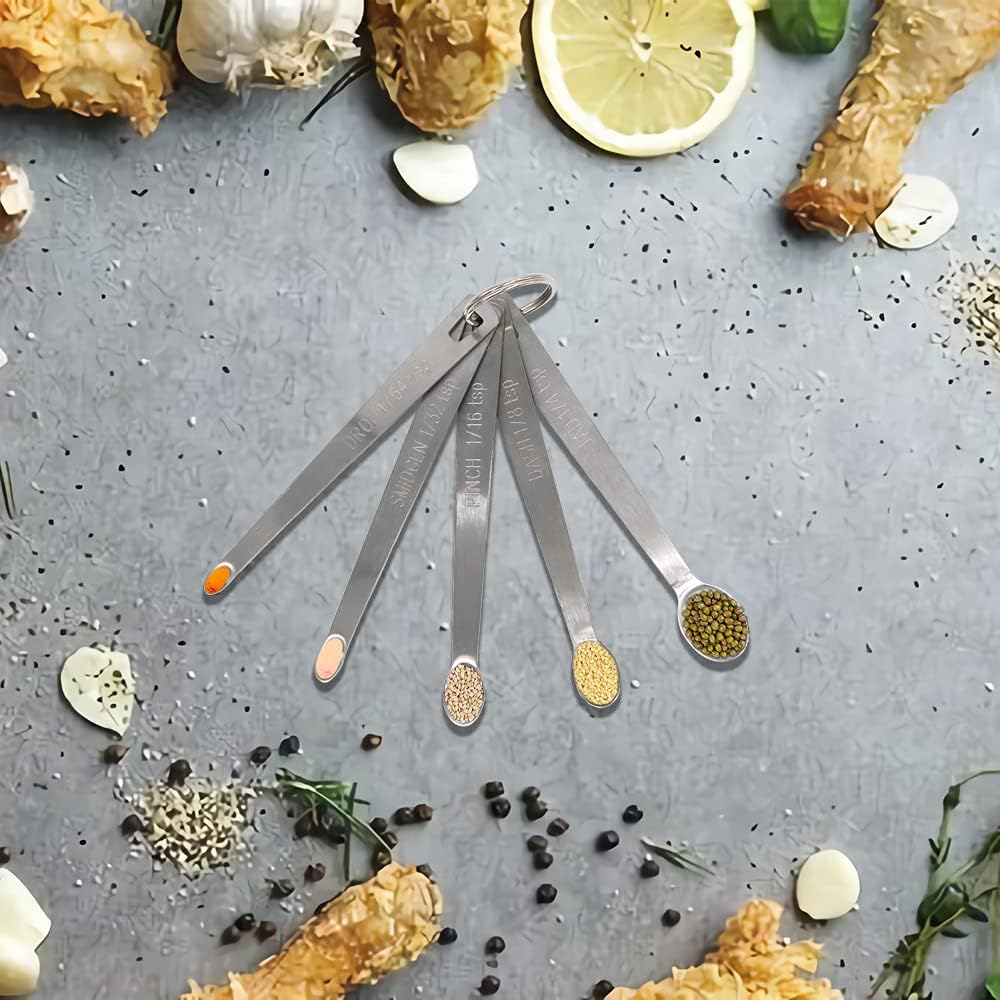 3PCS 1/16 Teaspoon(1/16tsp, 0.31ml, Pinch) Single Tiny Measuring Spoon, Small Individual Stainless Steel Measure Spoons Only
