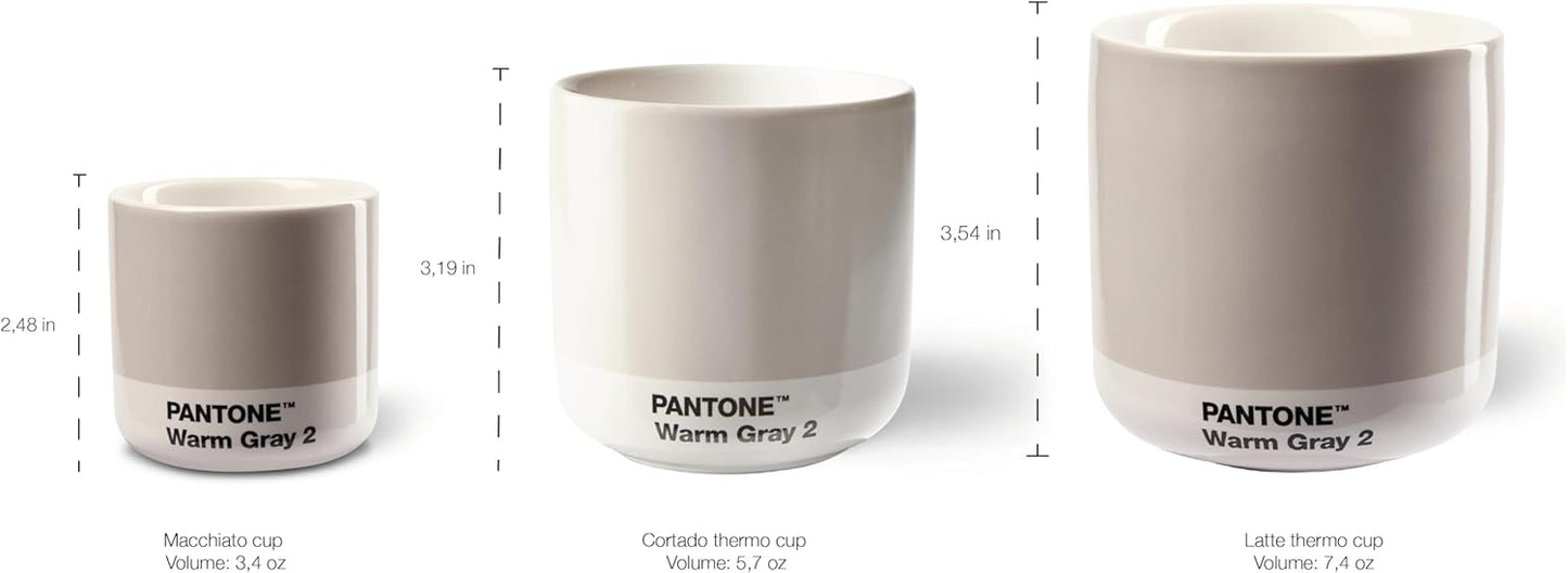 Copenhagen Design Pantone Latte Cup - Double Wall Thermo - Cappuccino Handleless Mug - 7.44oz/220ml, Orange 021