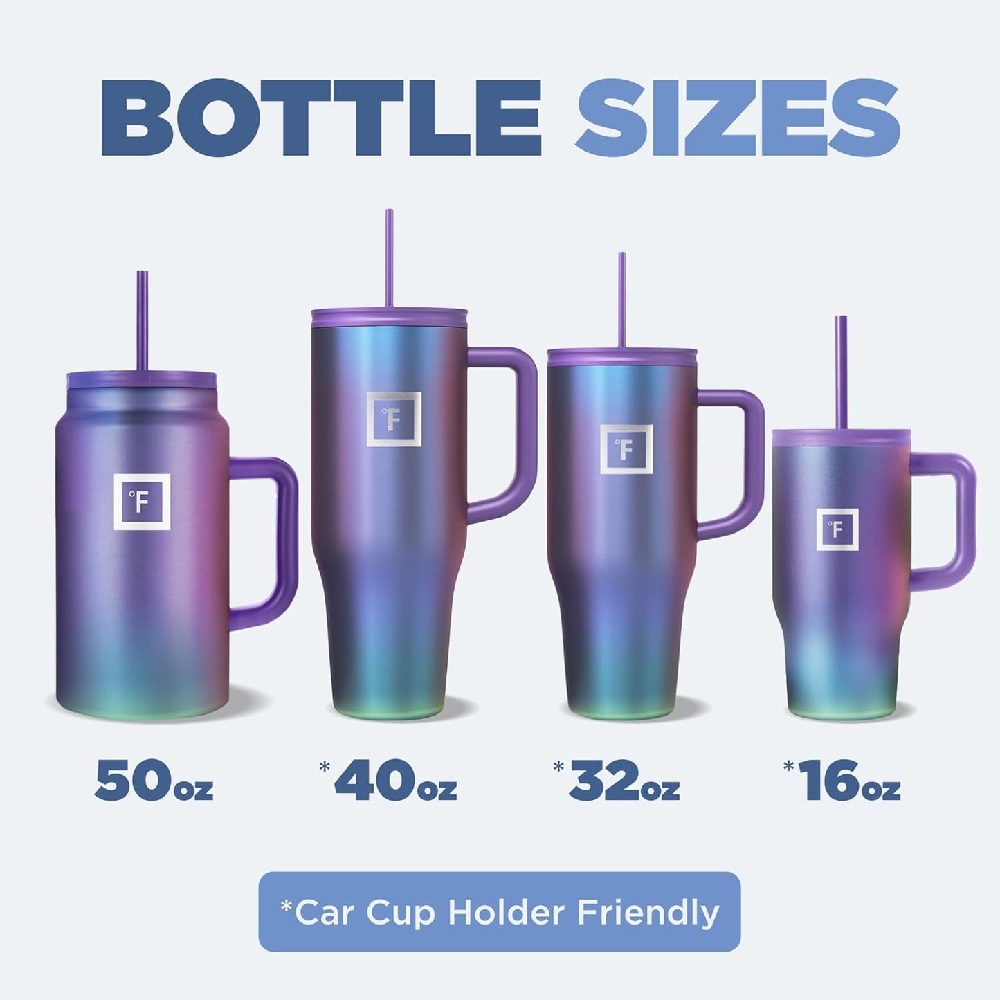 IRON °FLASK Co-Pilot Insulated Mug w/Straw & Flip Cap Lids - Cup Holder Bottle for Hot, Cold Drink - Leak-Proof - Water, Coffee Portable Travel Mug - Cashmere Cream, 32 Oz