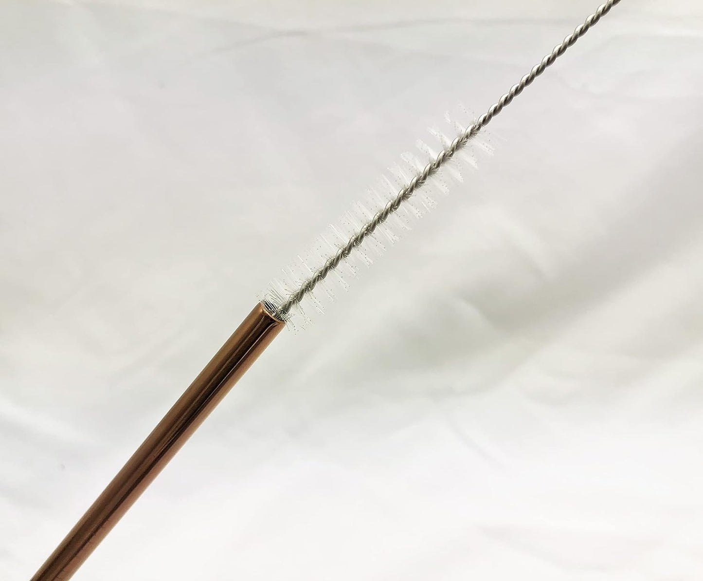 10 Pcs Stainless Steel Straws, Reusable Drinking Straws, Straight Metal Straw Sets with 2 Pcs Cleaning Brushes (8.5 Inch, Rose Gold)