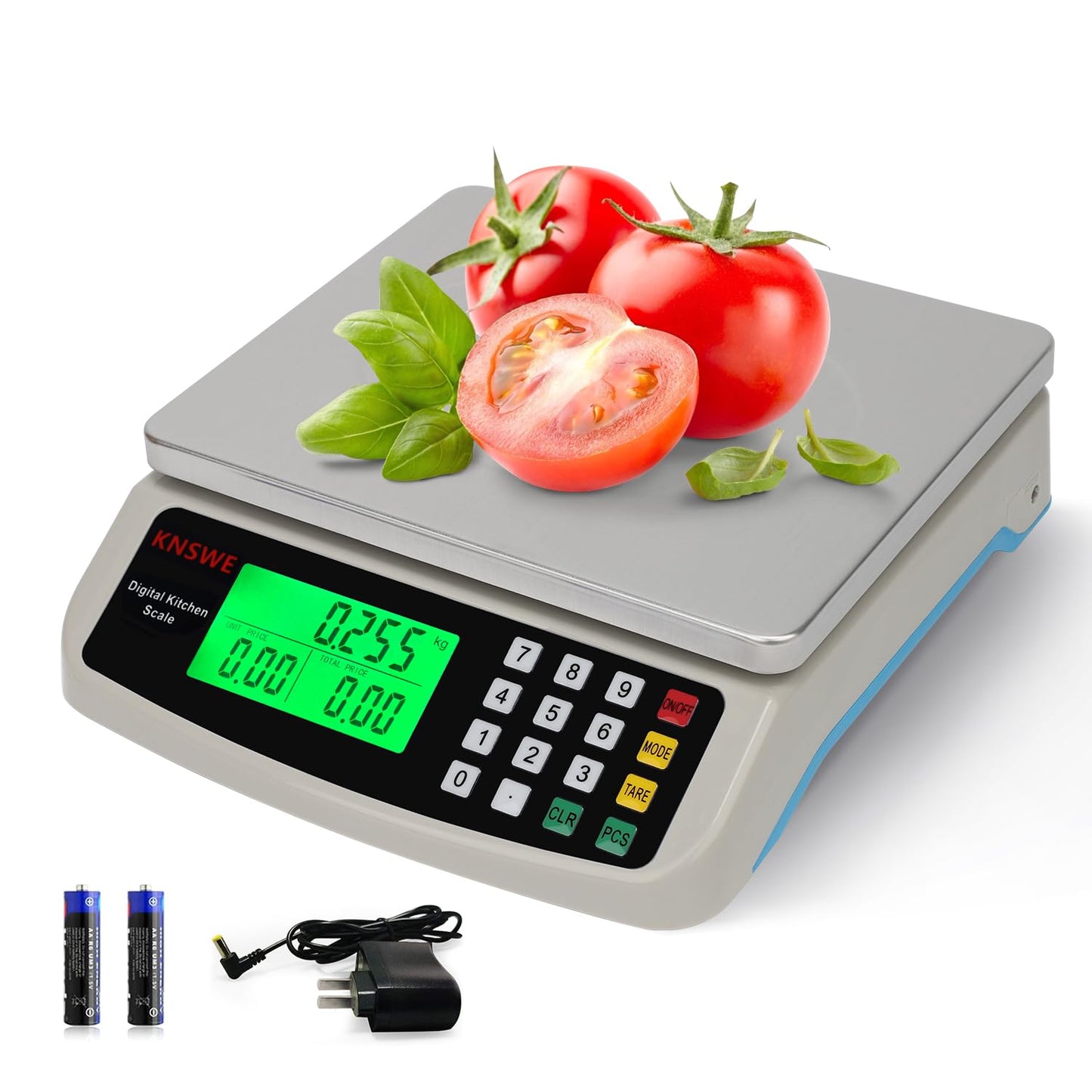 Food Scale 40KG/88LB Large Digital Kitchen Scales Weight Grams and Ounces Stainless Steel with Commercial Price Computing for Baking Cooking Meat Deli 4 Units PCS Tare Function