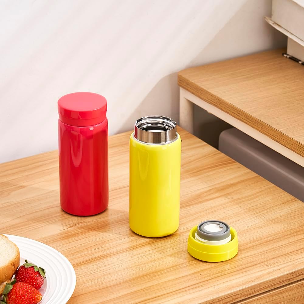 Mini Thermos Cute Water Bottle - 7 oz Tiny Insulated Vacuum 18/10 Stainless Steel Small Flask - Leak Proof & Spill Proof & Keeps Cold and Hot for Drink, Coffee, Tea-6PC