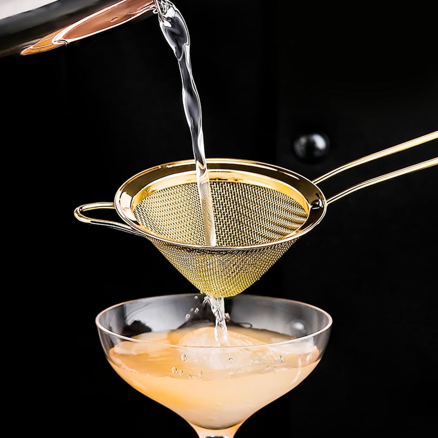 2 Pack Stainless Steel Small Food Strainer, Fine Mesh Sieve with Long Handle, Cocktail Strainer For Cocktails, Tea Herbs, Coffee & Drinks, Rust Proof & Great as Tea Strainer, 3.5inch