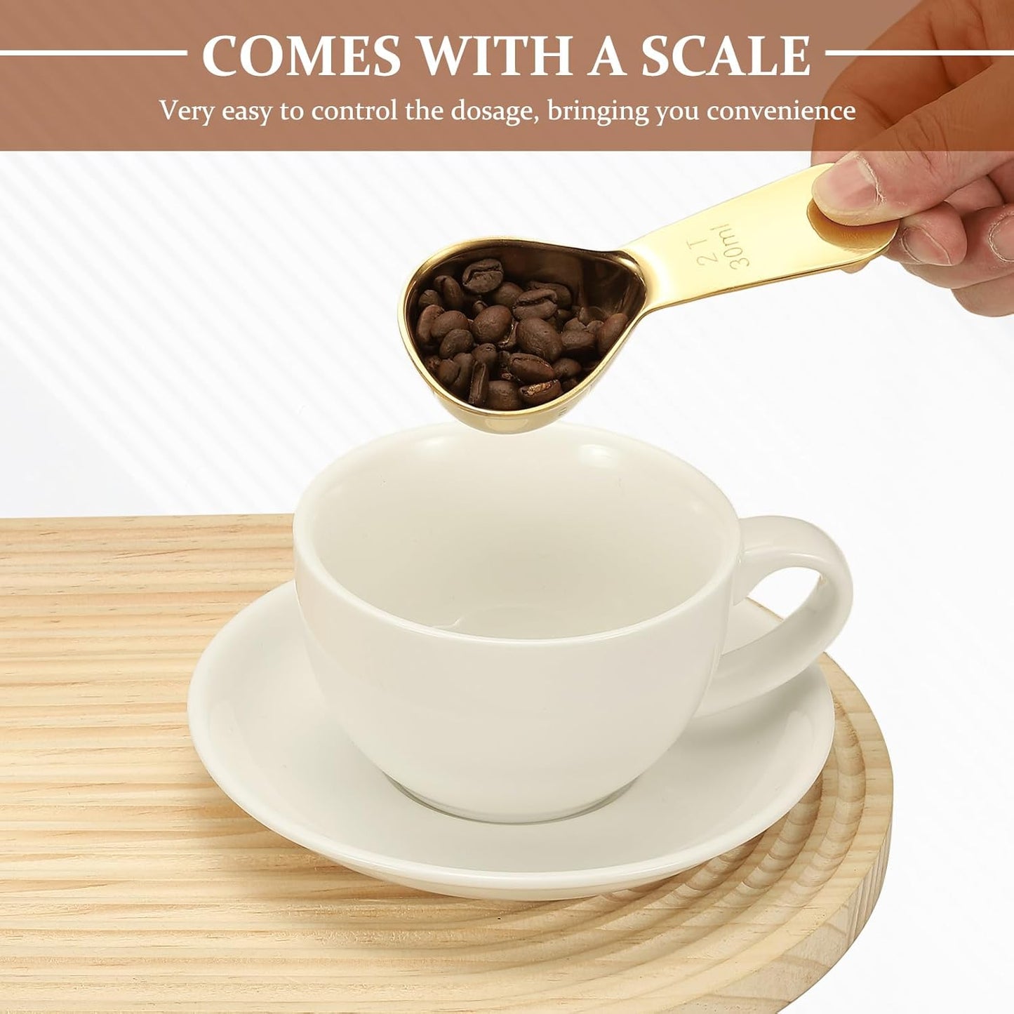 uxcell 2Pcs Stainless Steel Coffee Scoop, 15ml Short Handle Measuring Spoon for Ground Coffee Tea Sugar Kitchen Gifts, Silver