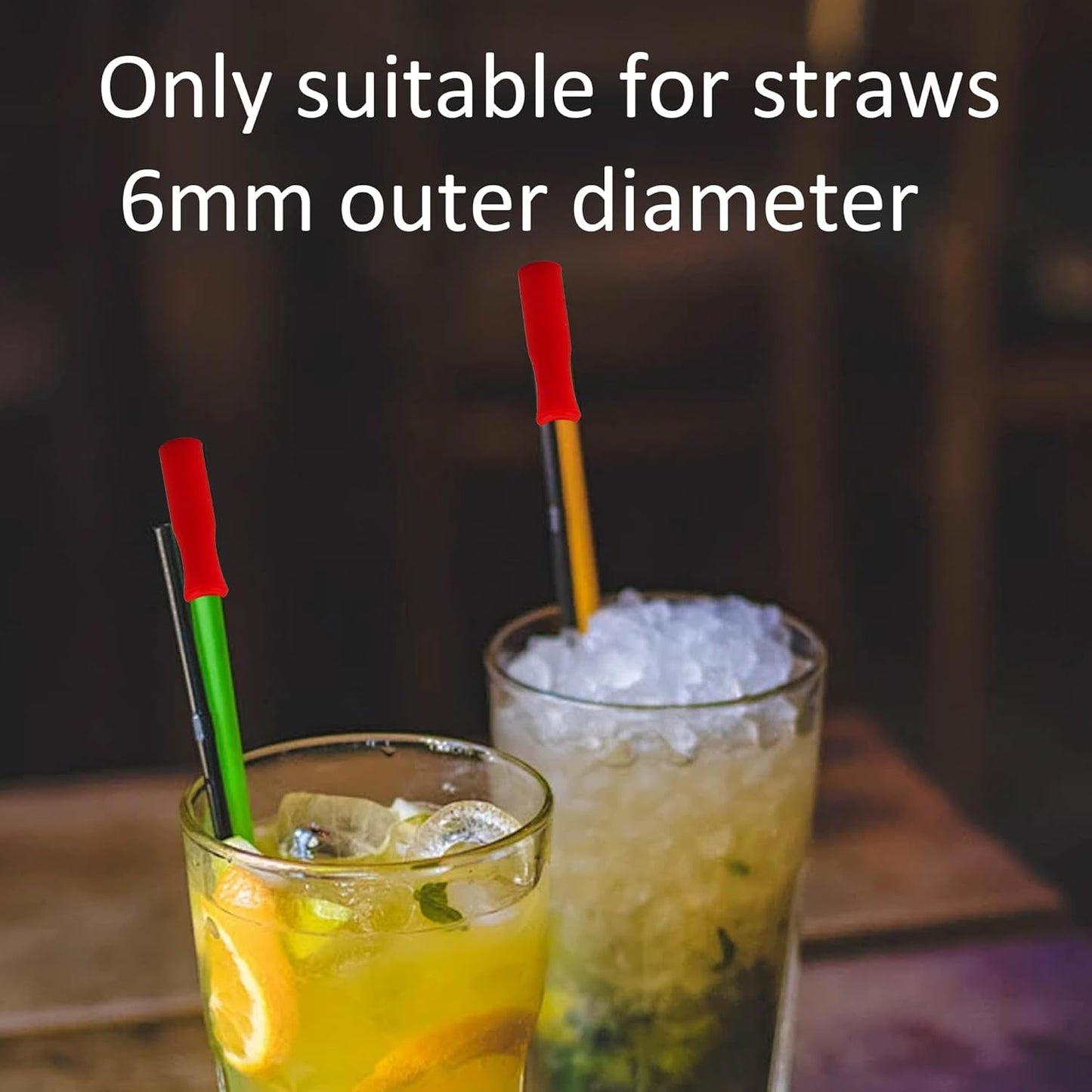 pson 8Pcs Silicone Straw Tips, Food Grade Reusable Anti-Scald/Cold Straw Covers Fit for 6mm Stainless Steel Straws(Red)