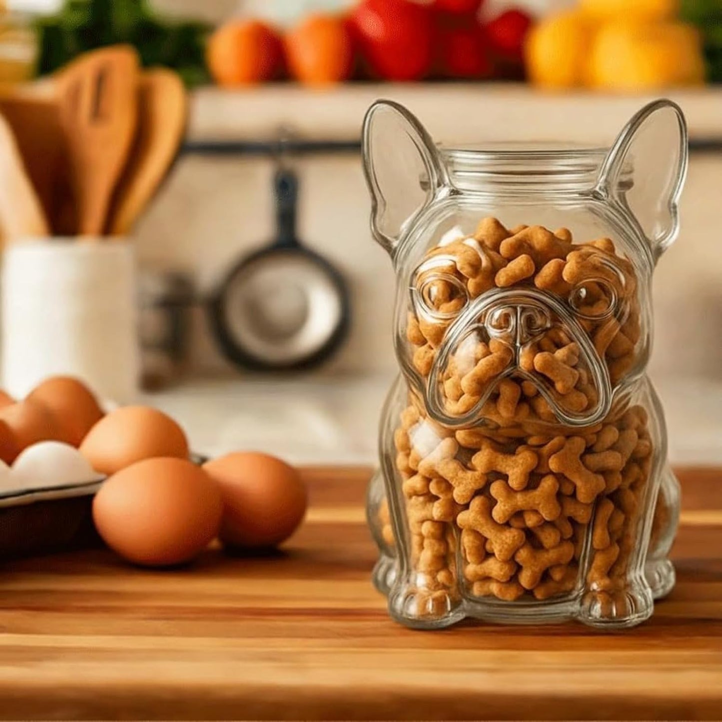 French Bulldog Snack Jar – 2025 New Cute Airtight Storage Container, Multi-purpose Jar for Dog Snacks, Cookies, Candy, Coffee Pods, Kitchen Organization, Pet Lovers Gift(Golden retriever)