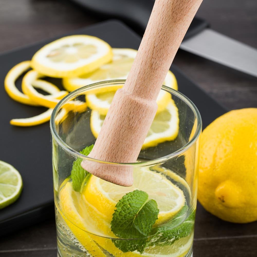 Restaurantware Bar Lux 7.5 Inch Cocktail Muddler 1 Break-Resistant Drink Muddler - Streamlined Design Durable Natural Wood Bar Muddler Crush Herbs Spices And Berries