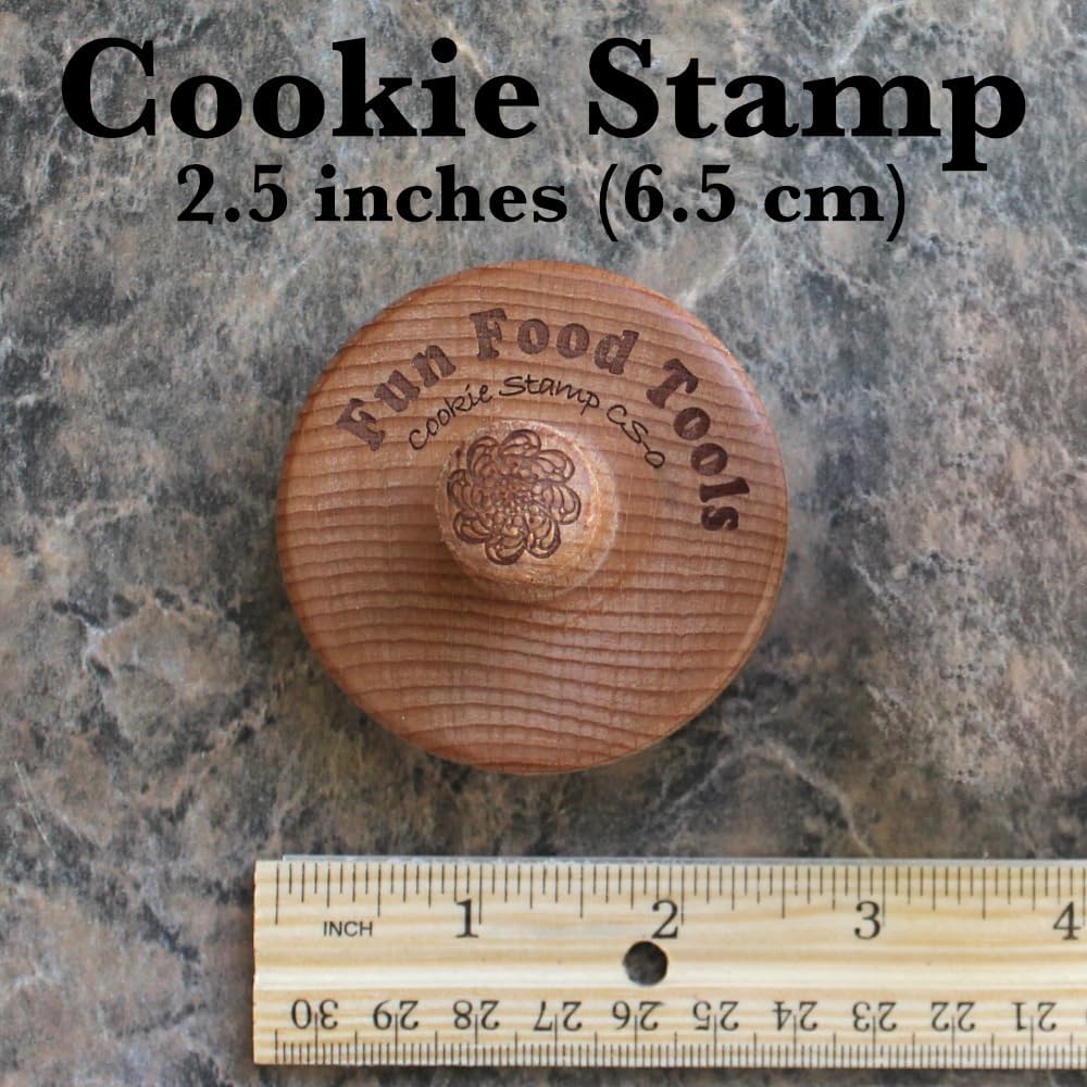 Wood Cookie Stamp, 2.5 Inch (Happy New Year CS-107)