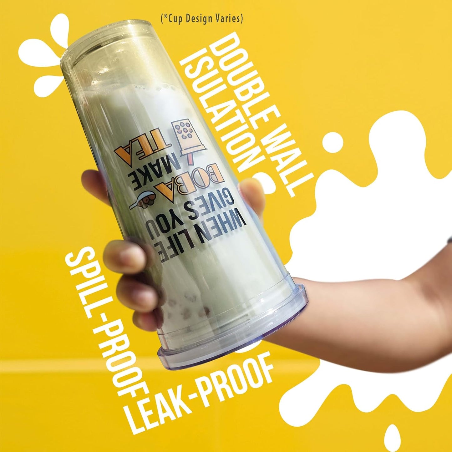 YUMBUCHA Instant Boba Making Kit - A Complete Set for Boba Tea Lovers - 30 Drinks, Reusable Cup & Straw, Tapioca Pearls, and Loose Leaf Teabags - White Peach Oolong, Jasmine Green, Classic Black