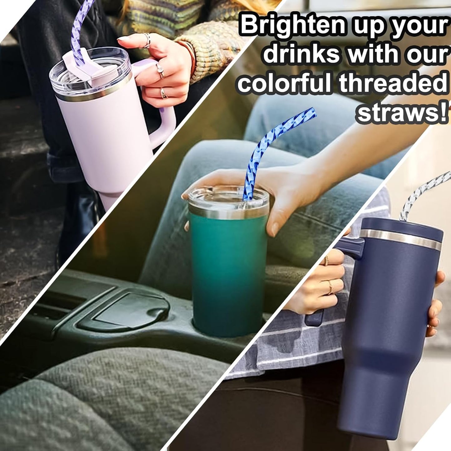 Reusable Straws for Stanley Cup Replacement,12 Inch Plastic Long Straw for 40 30 oz Tumbler,Colorful Hard Drinking Straws for Stanley,10mm Large Wide Water Bottle Straw for Stanley Cup Accessories