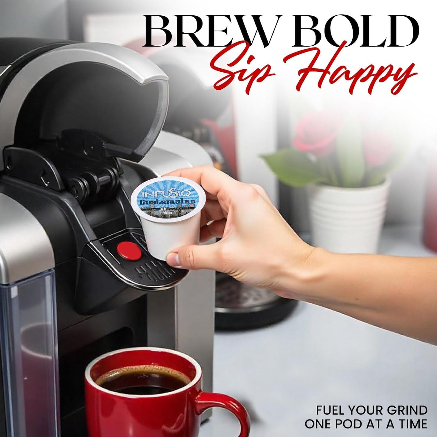 InfuSio Coffee Pods 96 Count Guatemalan Medium Light Roast Single serve Coffee pods for Keurig K Cup® Brewers - InfuSio Premium Roasted Keurig 2.0 Compatible