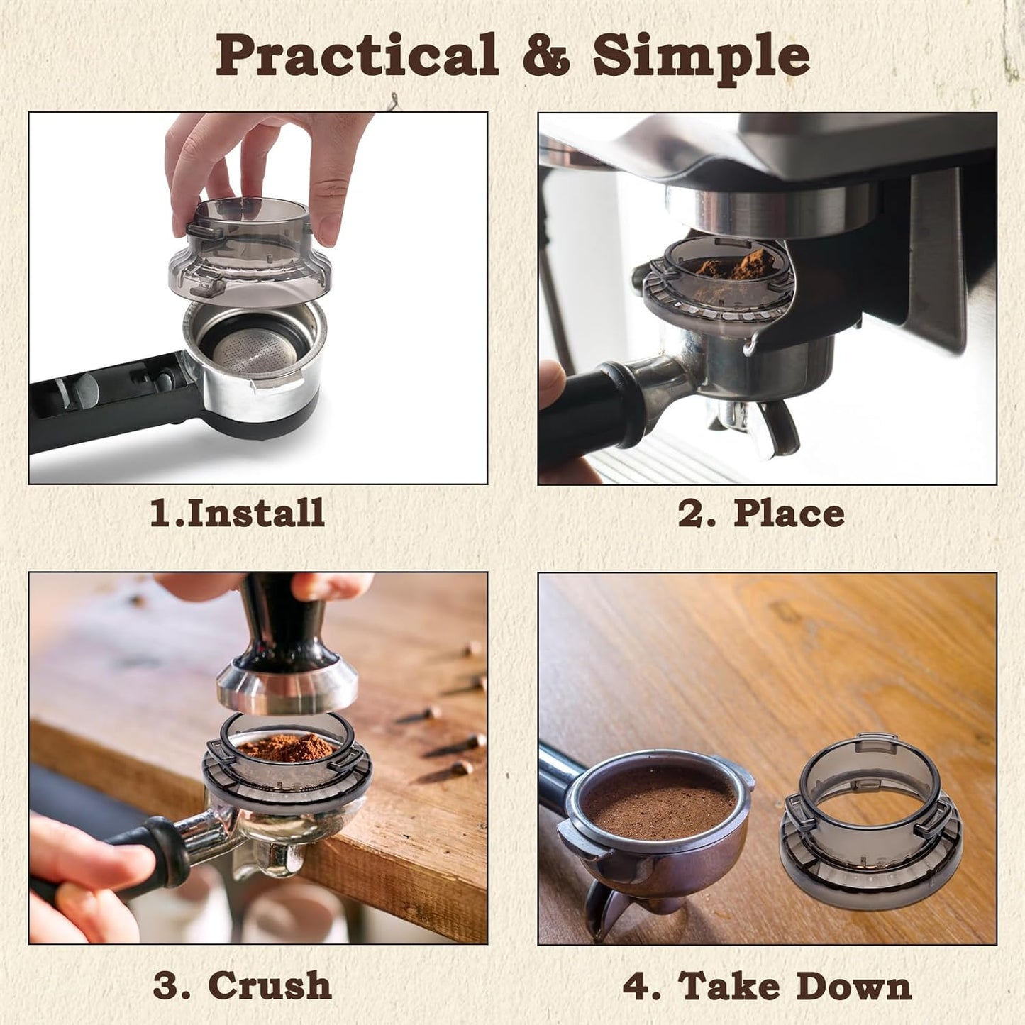 54mm Dosing Funnel, Catcan Lightweight Espresso Portafilter Funnel for Breville Series Barista