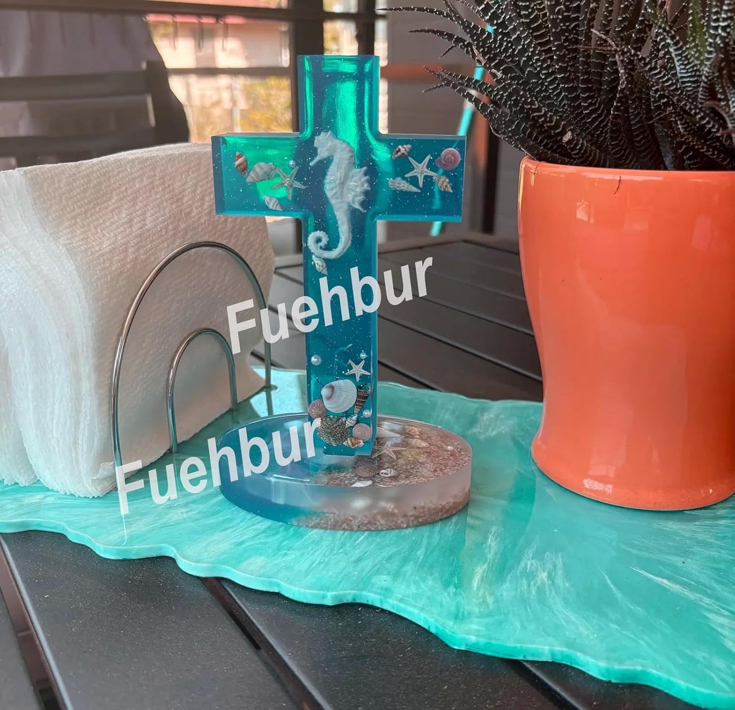 【300+ Design Optional】 Fuehbur Cross with Base Resin Silicone Large Freshie Mold for Aroma Beads DIY Hanging Candles Decoration Crafting Blessed Cross Gift【Mold Depth: 0.89 in】