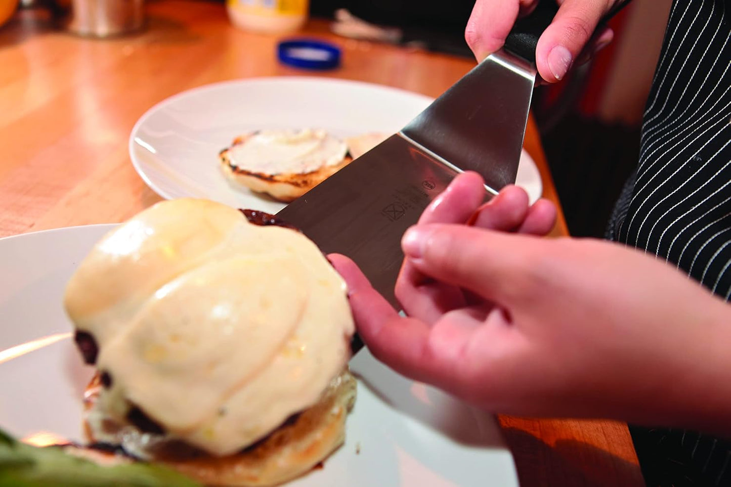 Mercer Culinary Millennia Turner/Spatula, 8 Inch x 3 Inch Blade, Black Handle