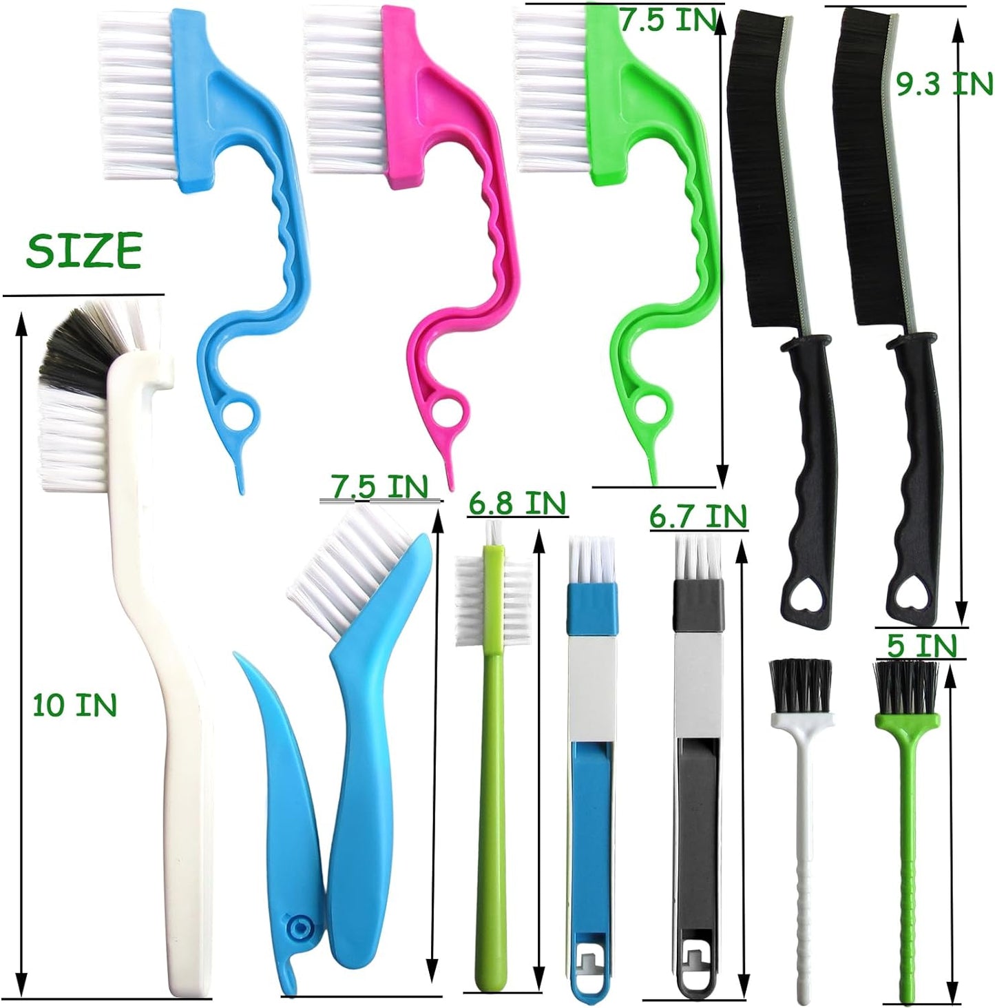12Pcs Small Cleaning Brush, Crevice Gap Cleaning Brush,Door Window Track Groove Corner Crevice Cleaning Brushes for Cleaning Window Grooves/Bathroom/Toilet Corner/Kitchen/Faucet/Sink/Keyboards