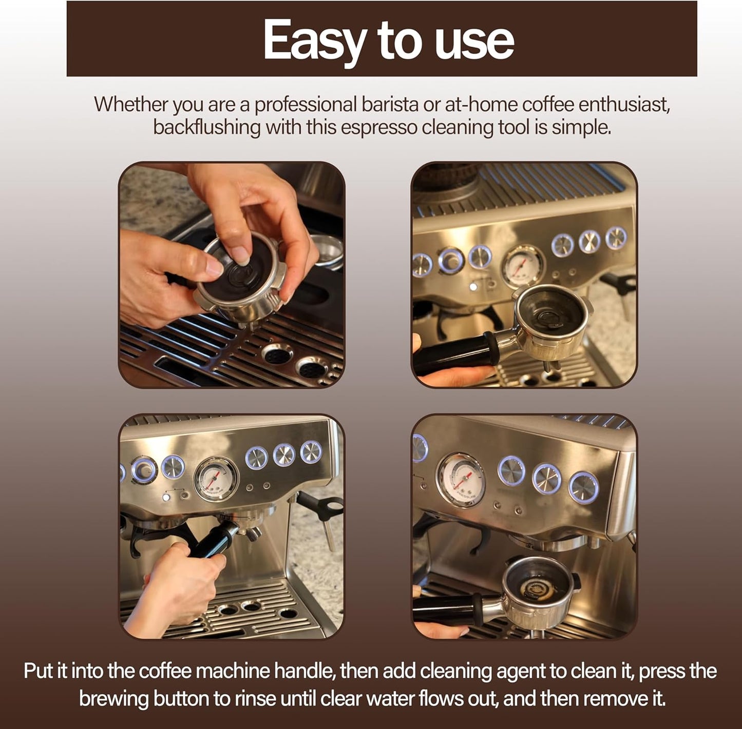 HNF 58mm Espresso Cleaning Disc For Breville Espresso Machines BES980XL.BES990.BES900XL.BES920XL 58mm Espresso Backflush Cleaning Disc (Pack of 2)