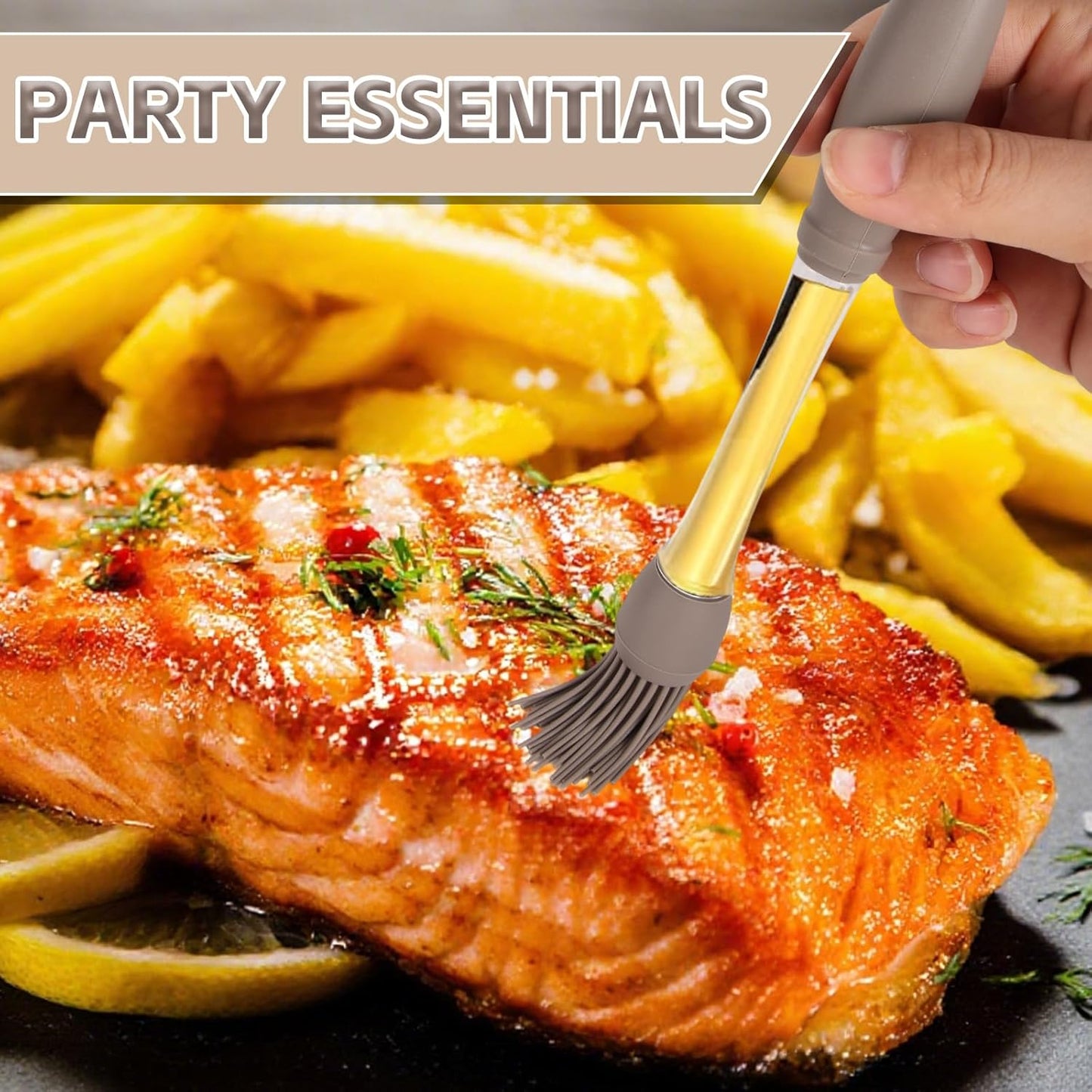 6pcs Basting Brush for Cooking, Silicone Heat Resistant Grilling Basting Brush with Hollow Handle for Cooking BBQ Baking Spreading Oil Sauce Butter Pastry Food Tool Kitchen Gadget(Grey & Blue)