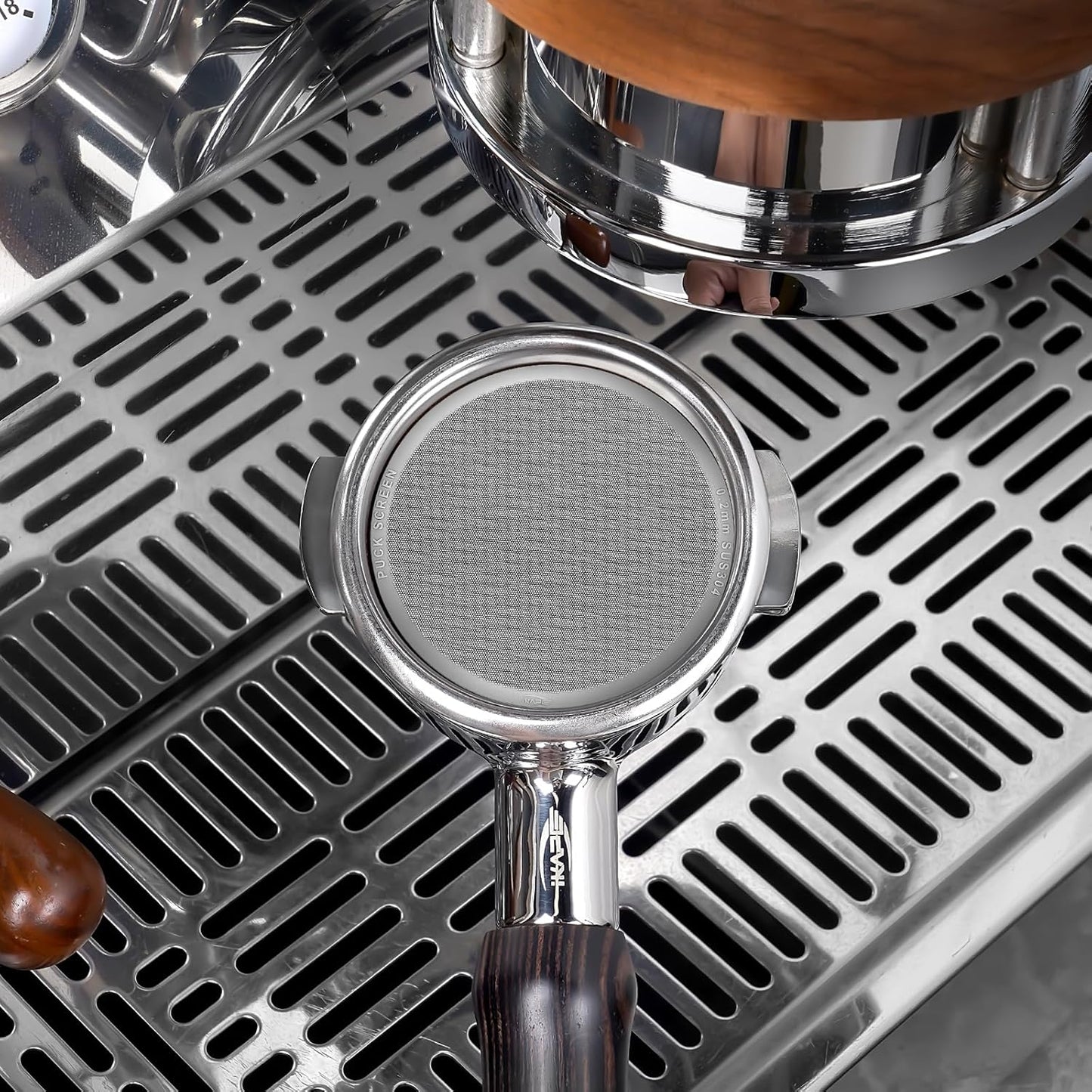 IKAPE 51mm 2pc Espresso Puck Screen, 0.2mm Thickness, Reusable Metal Ultra-thin & Ultra-light Coffee Filters, Food-grade 316 Stainless Steel Coffee Puck Screen for Espresso Baristas