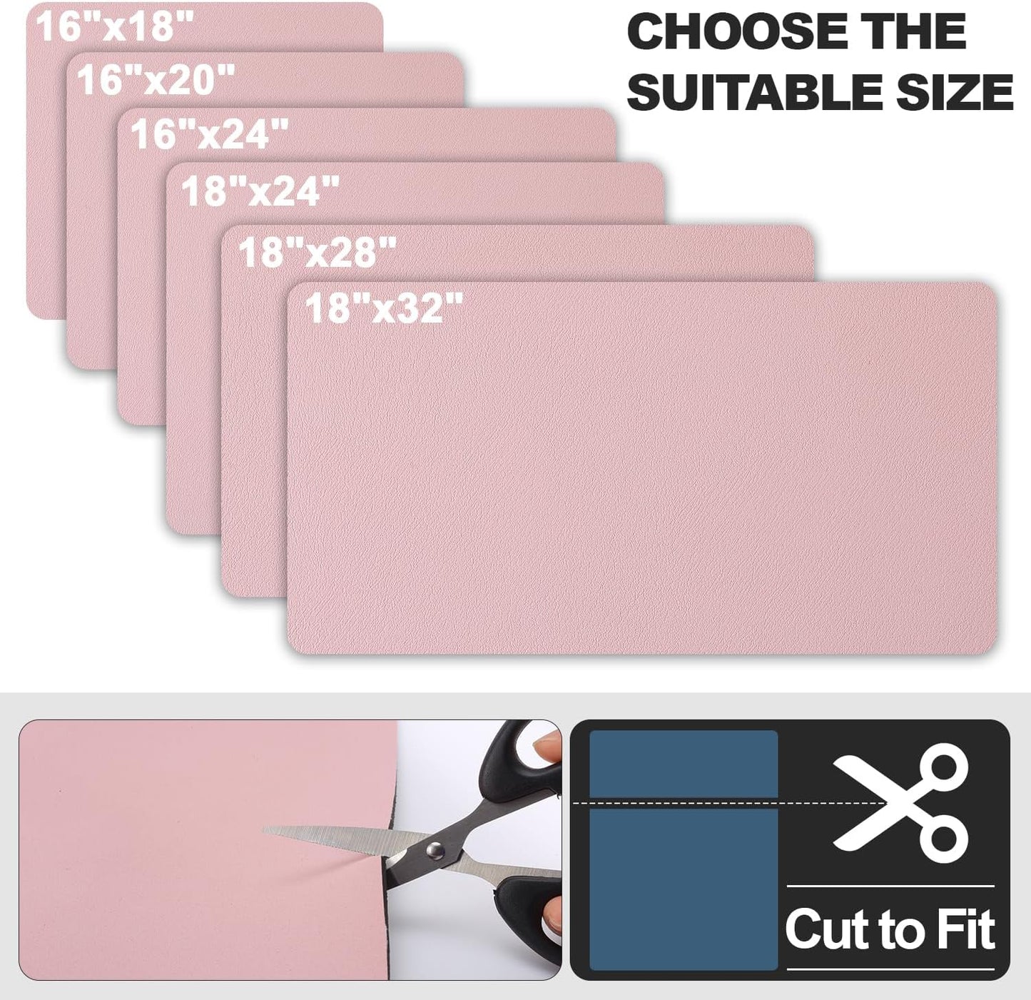 Dish Drying Mat for Kitchen Counter | Coffee Bar Mat for Countertops | Heat Resistant Drainer Mat with Non-slip Rubber Backed | Hide Stain Kitchen Absorbent Draining Mat | Pink 18"x24"