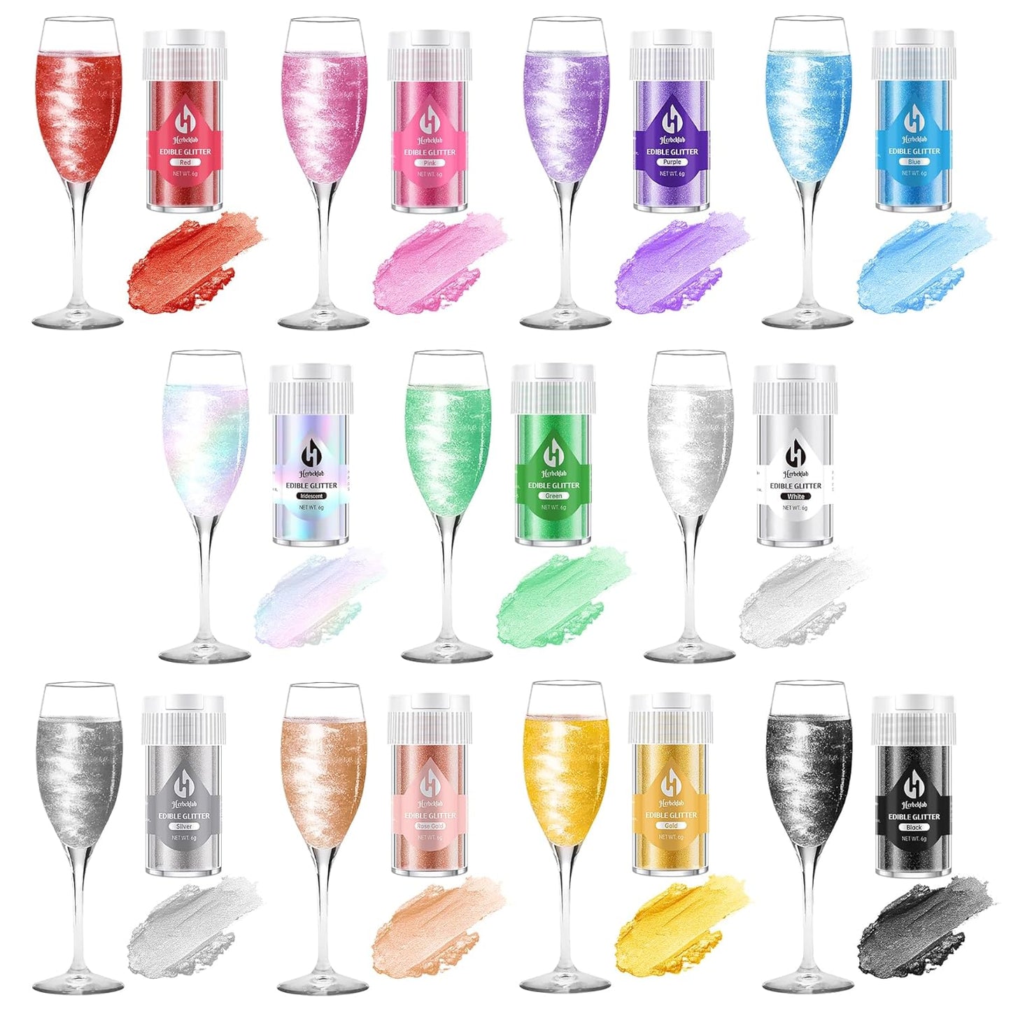 White Edible Glitter for Cocktails - 6g White Luster Dust Edible Drink Glitter Food Grade Metallic Shimmer Powder Cake Sprinkles for Beverage Chocolate Candy