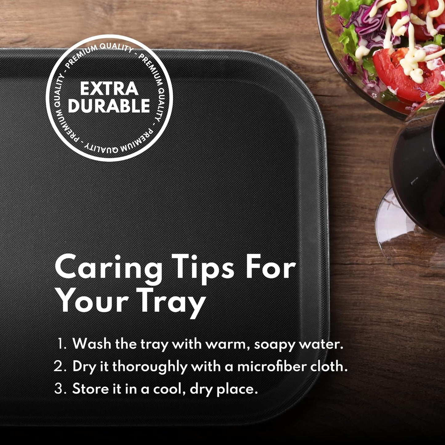 New Star Foodservice 25095 Restaurant Grade Non-Slip Tray, Plastic, Rubber Lined, Rectangular, 14-Inch x 18-Inch, Black