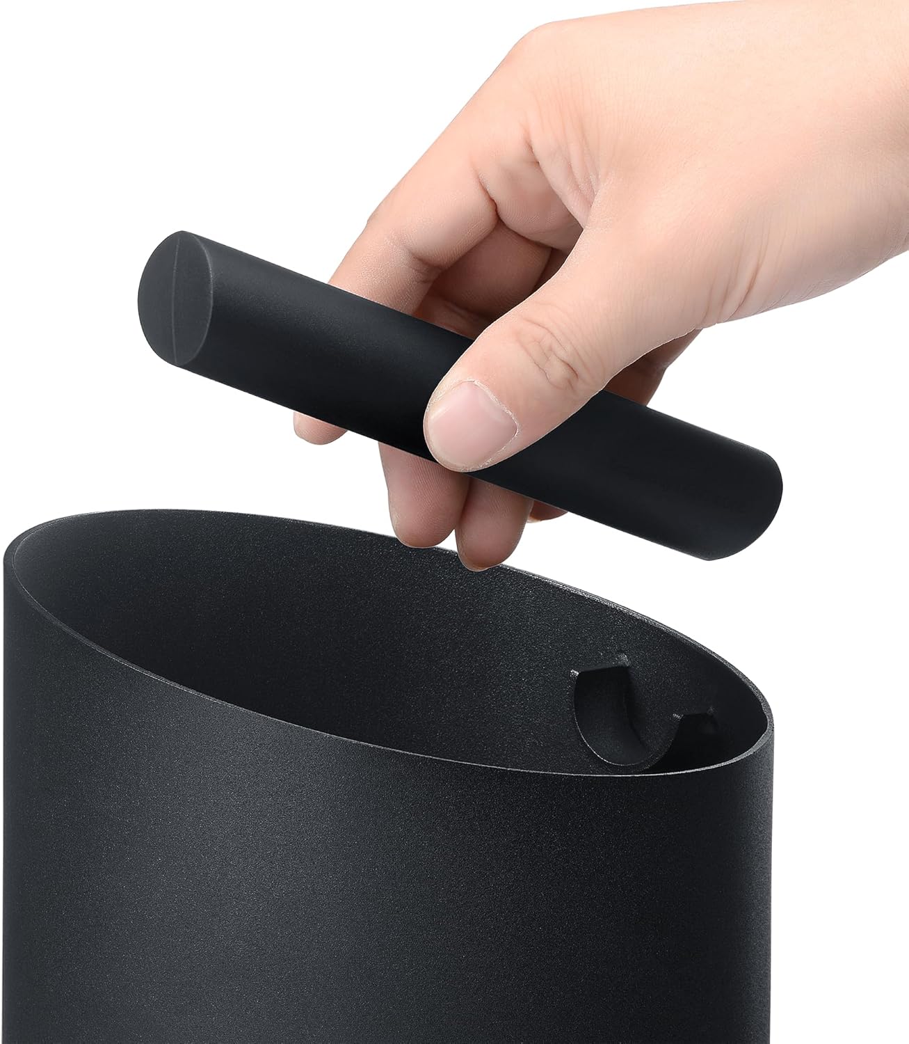 Normcore Espresso Knock Box - 1.8L Capacity, Holds 40–45 Pucks - Heavy-Duty Stainless Steel Coffee Grounds Bin with Removable Knock Bar and Walnut Non-Slip Base, Black