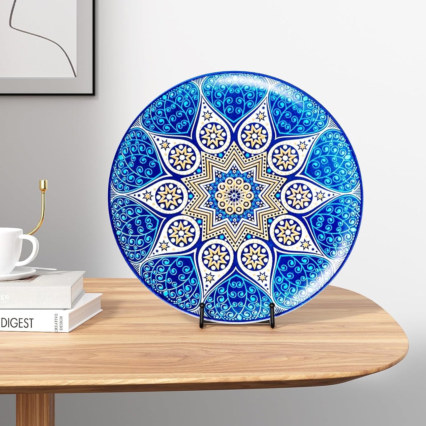 HONGYUTAI 3 Pack 10 Inch Plate Stands for Display Picture - Vinyl Table Top Display, Decorative Metal Frame Holders for Book , Photo and Platter, Tabletop Art, Black 3 Packs