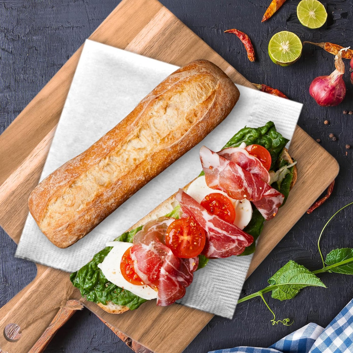 KOLWOVEN Acacia Wood Cutting Board 2 Pack with Handle, Wooden Charcuterie Board Large Paddle Carving Chopping Board Set, Serving Tray for Cheese Meat Fruit Pizza Bread Baking