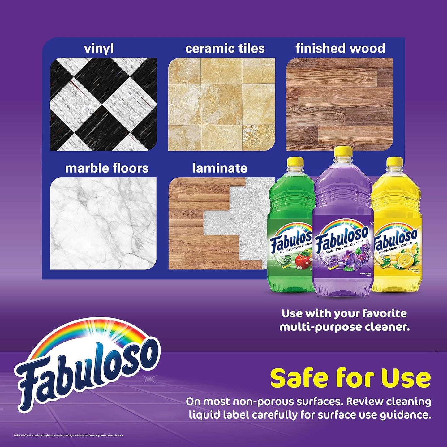 Fabuloso Microfiber Cleaning Cloths, Rainbow - Lint-Free, Scratch-Free Cleaning Cloths for Surfaces and Wood Furniture - Dustless Cloth for Bold and Bright Cleaning Experience, 8 Count