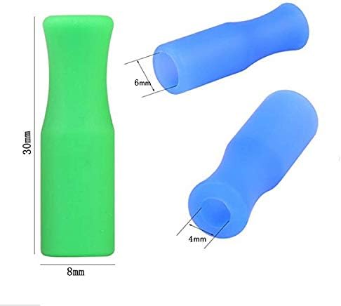Silicone Straw Tips for Stainless Steel – 100Pcs Multicolored Reusable Silicone Tip for Metal Rubber Straws Covers with Individually Wrapped | Food Grade Silicone Tips for Smoothie Drinking Straws