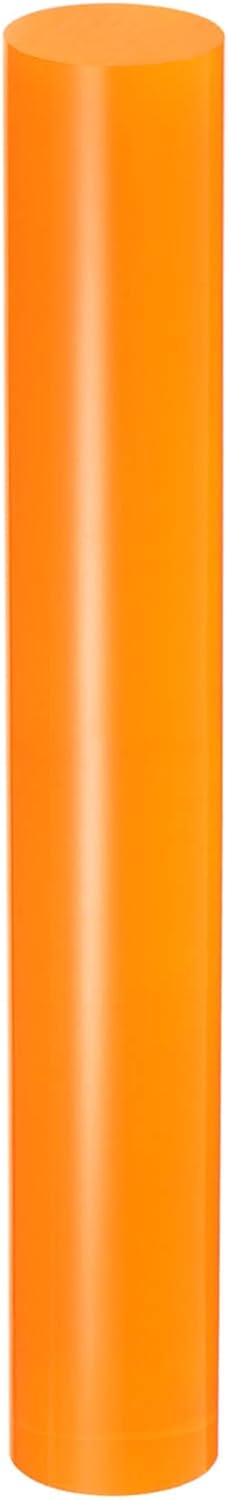 HARFINGTON Acrylic Clay Roller 7.28 Inch x 1 Inch Solid Non-Stick Plastic Round Tube Roller Polymer Clay Rod Fondant Rolling Pin for Shaping, Sculpting, Modeling DIY Crafts, Orange