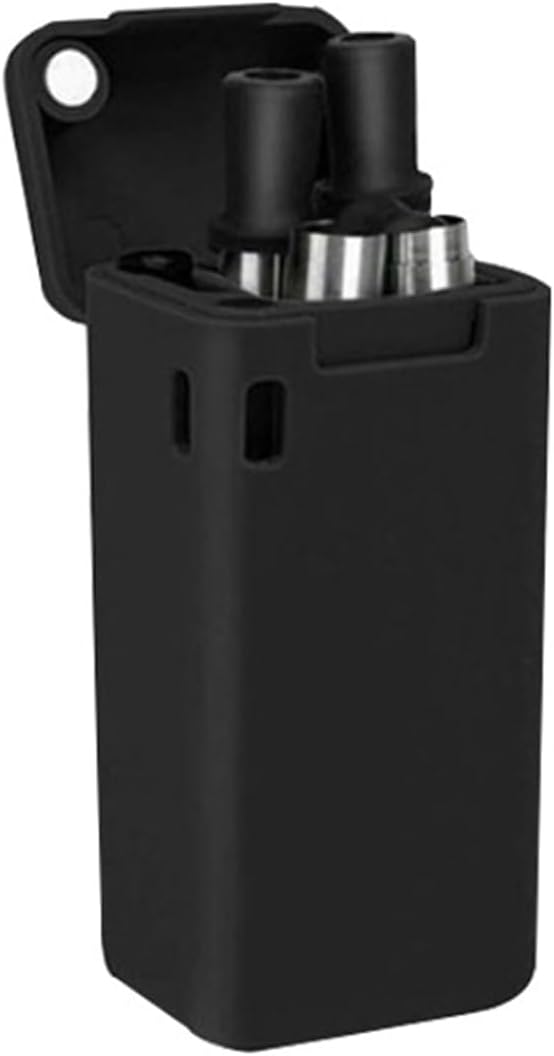 Foldable Straw with Storage Box, Reusable Folding Stainless Steel Straw, Portable Collapsible Set with Silicone Tip and Cleaner Brush for Travel Home Work(black)
