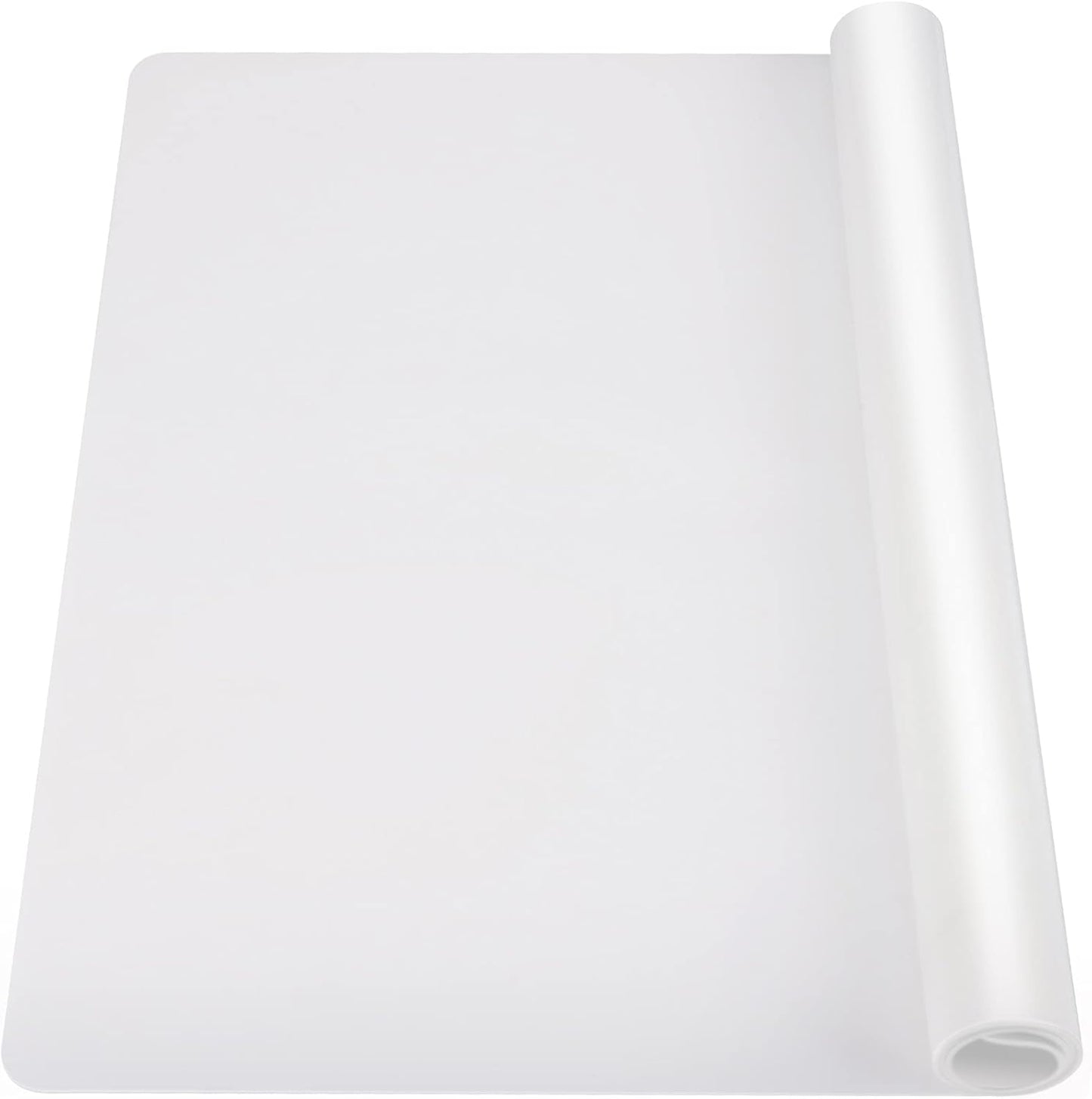 Ewen 35.6x23.5in 2mm Silicone Mats for Kitchen Counter, Thick Heat Resistant Silicone Mat, Extra Large Non-Stick Pastry Mat Glass Top Stove Cover Countertop Protector for Baking Coffee Bar Translucent