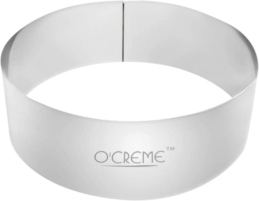 O'Creme Cake Ring Sturdy Stainless Steel Round Mousse Cake Ring Mold for Baking, Dessert Cake Decorating Pastry Rings 5 Inch Diameter x 2 Inch High