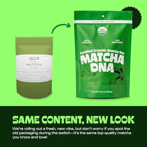 MATCHA DNA Certified Organic Matcha Green Tea Powder (16 oz BAG)
