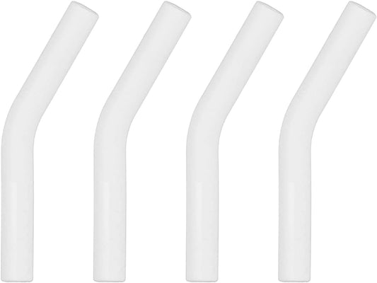 uxcell 4Pcs Silicone Straw Tips, Silicone Straw Elbows Tip, Soft Reusable Metal Straw Covers Fit for 8mm/0.31" OD Stainless Steel Straws, White
